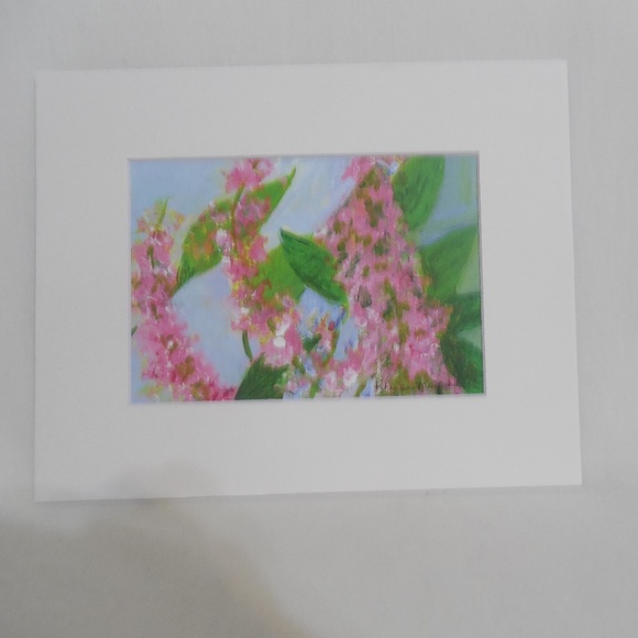 Pink Lilac Watercolor Painting - Picture 3 of 5